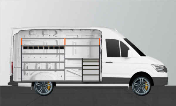 Kuvassa Work System V-Pro Plus Kalustesarja Ford Transit L3H2