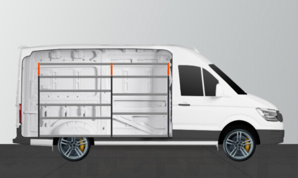 Kuvassa Work System V-Enkel Kalustesarja Ford Transit L3H2